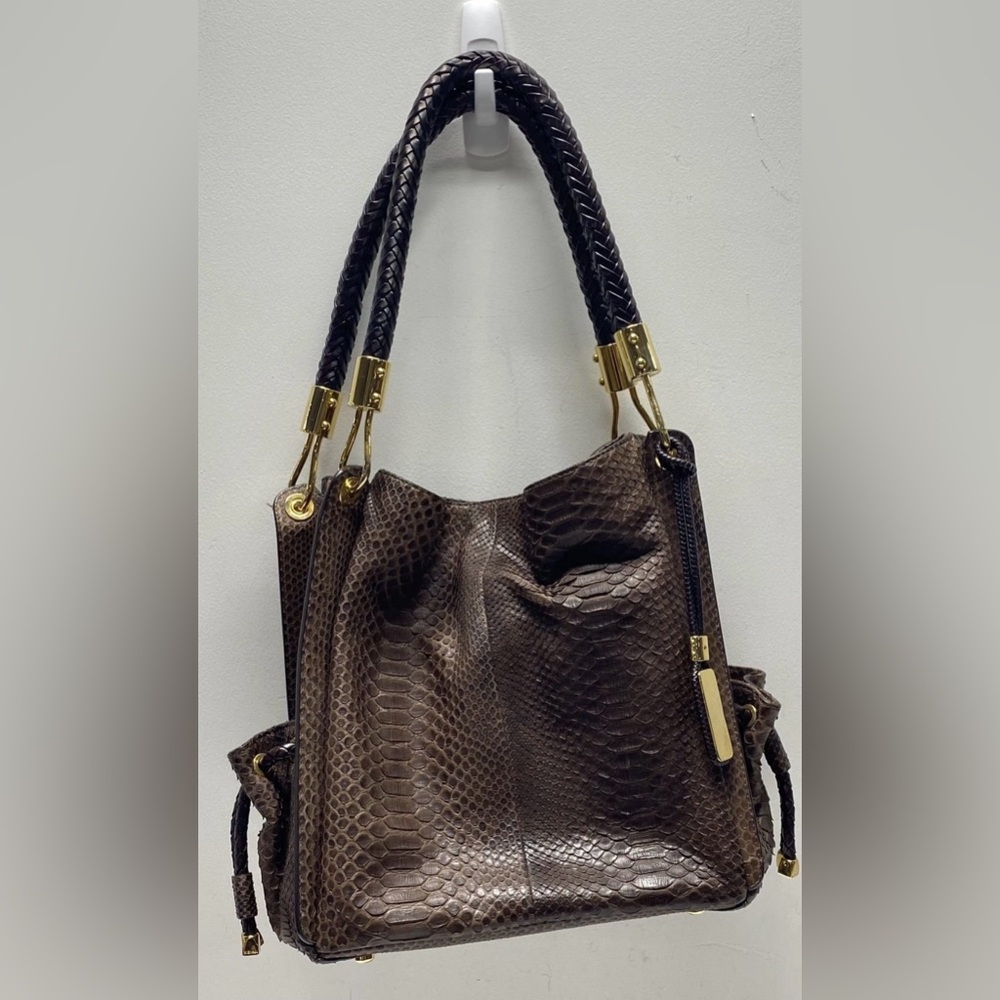 Michael Kors Rare Shoulder Bag Brown Python Leath… - image 2